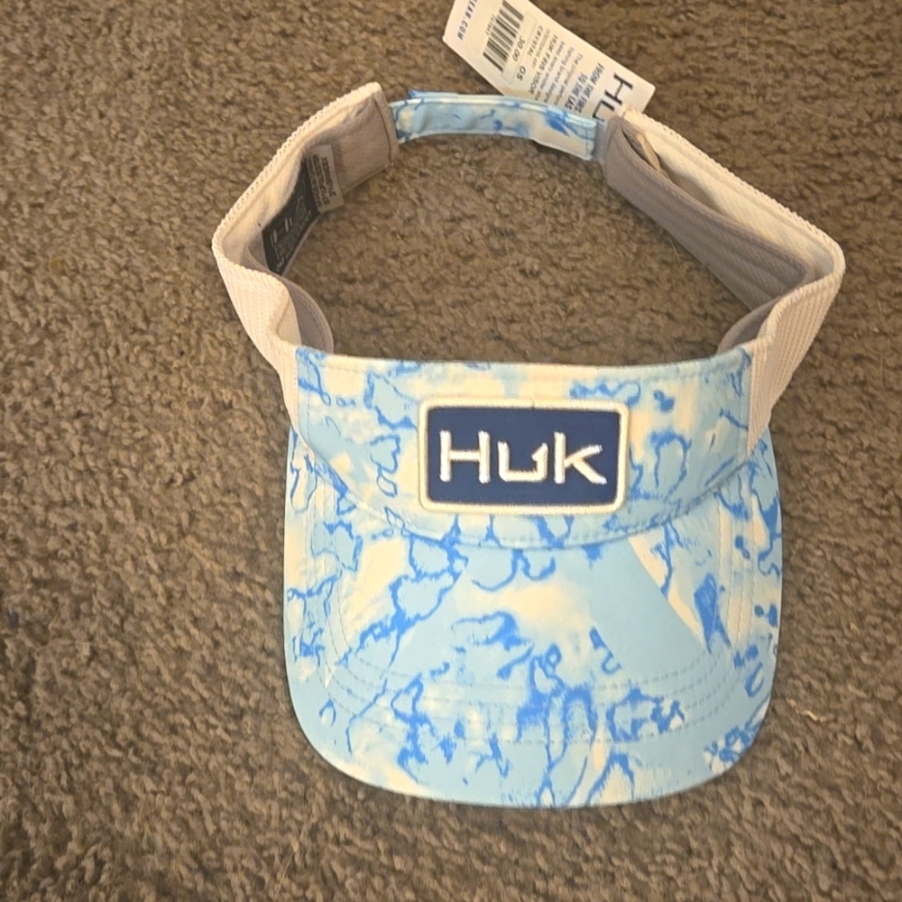 Huk Blue and White Visor Classic Design Adjustable Fit